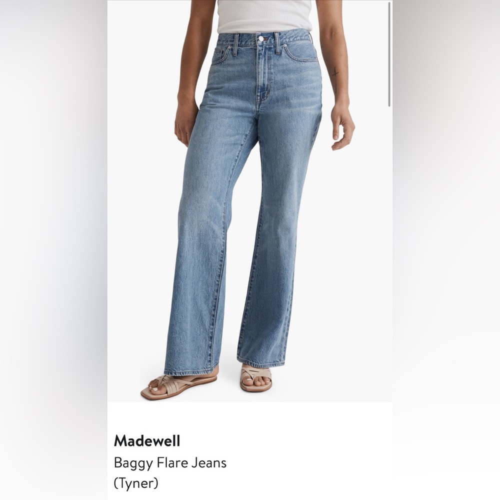 Madewell Blue Flare Wide Leg Jeans